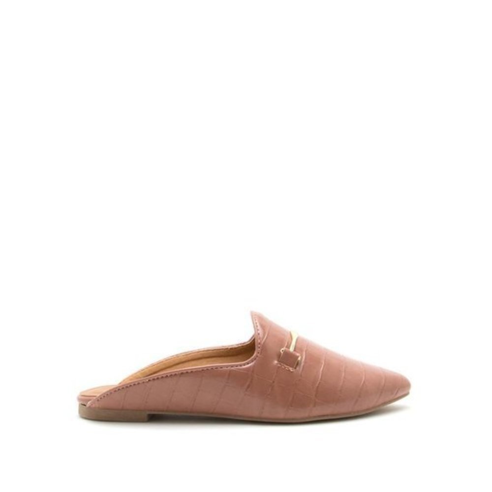 QUPID  MOCHA CROCO MULES - Picture 2 of 4